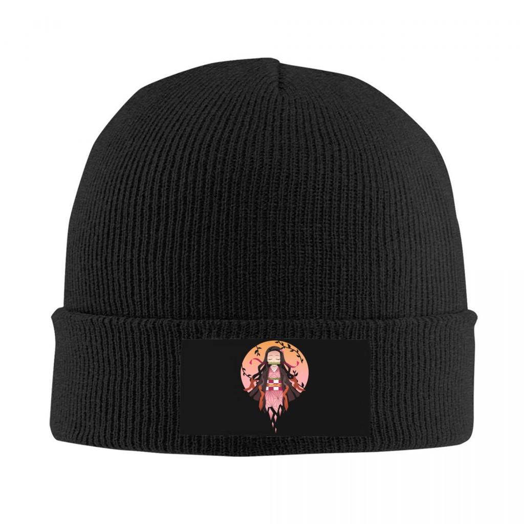 Kimetsu No Yaiba Nezuko Skullies Beanies Cap Winter Warm Women Unisex Knitted Hats Unisex Adult Demon Slayer Anime Unisexga Bonnet Hat