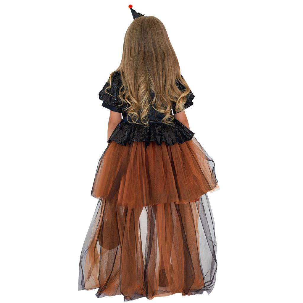 Halloween Girls Dress Printed Dress Witch Role Play Cosplay Costume Masquerade Costume