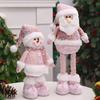 Santa Claus Snowman Elk Pink Sequin Telescopic Doll Merry Christmas Decorations Window Props Matching Supplies Ornaments