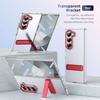Роскошный прозрачный чехол высокой четкости для Samsung Galaxy Z Fold 7 6 5 4 с металлической подставкой-держателем, защитной пленкой для экрана и ударопрочной задней крышкой