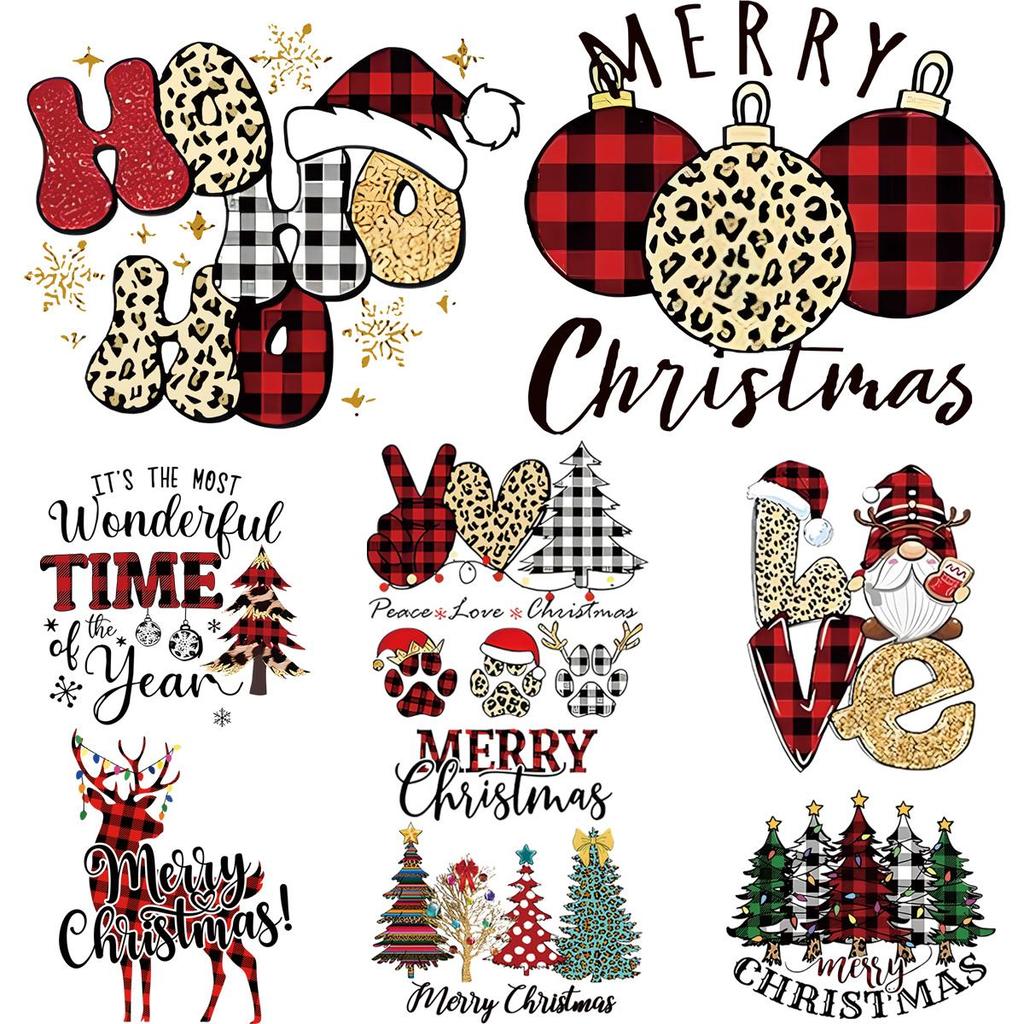 Счастливого Рождества, термонаклейки для одежды, толстовки DIY, патч, нанесенный термопрессом на одежду, деревья, олени