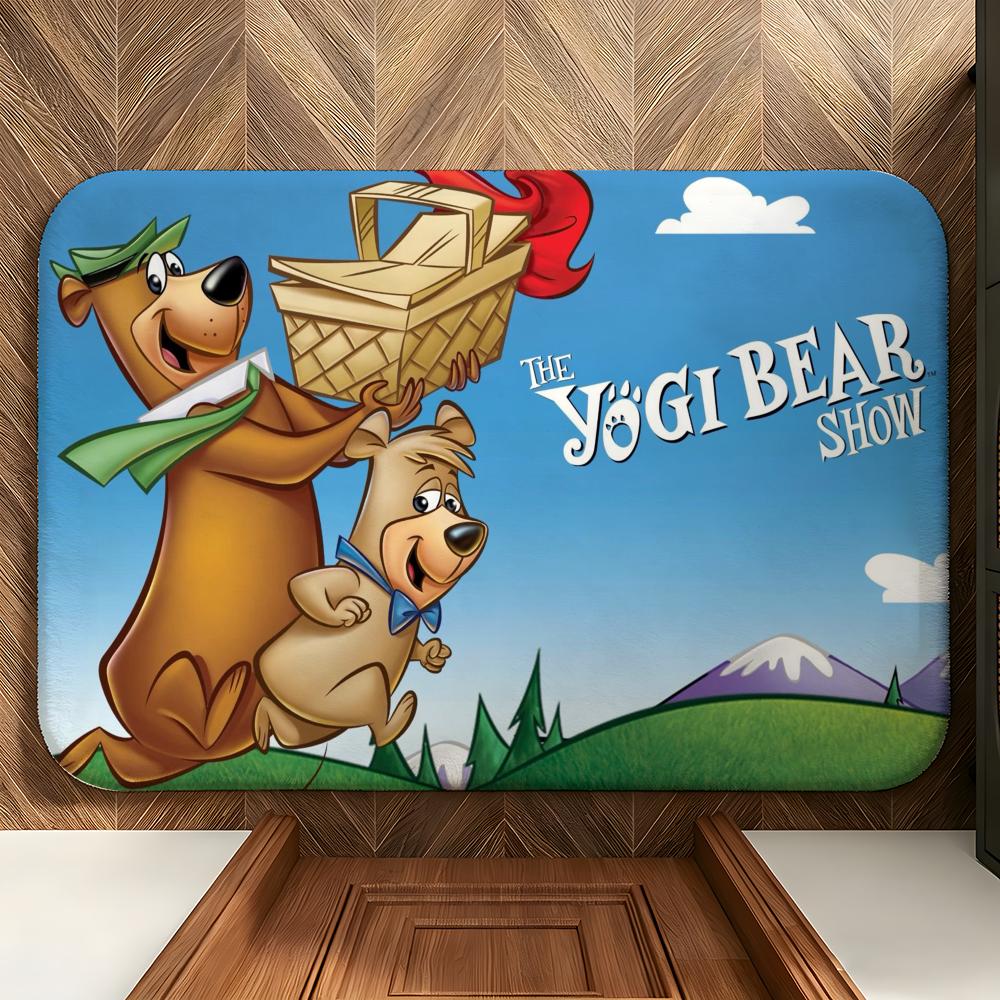 Мультяшный коврик для пола Y-Yogi B-Bear, мягкий фланелевый коврик для пола, подходит для прихожих, гостиных, спален и ванных комнат