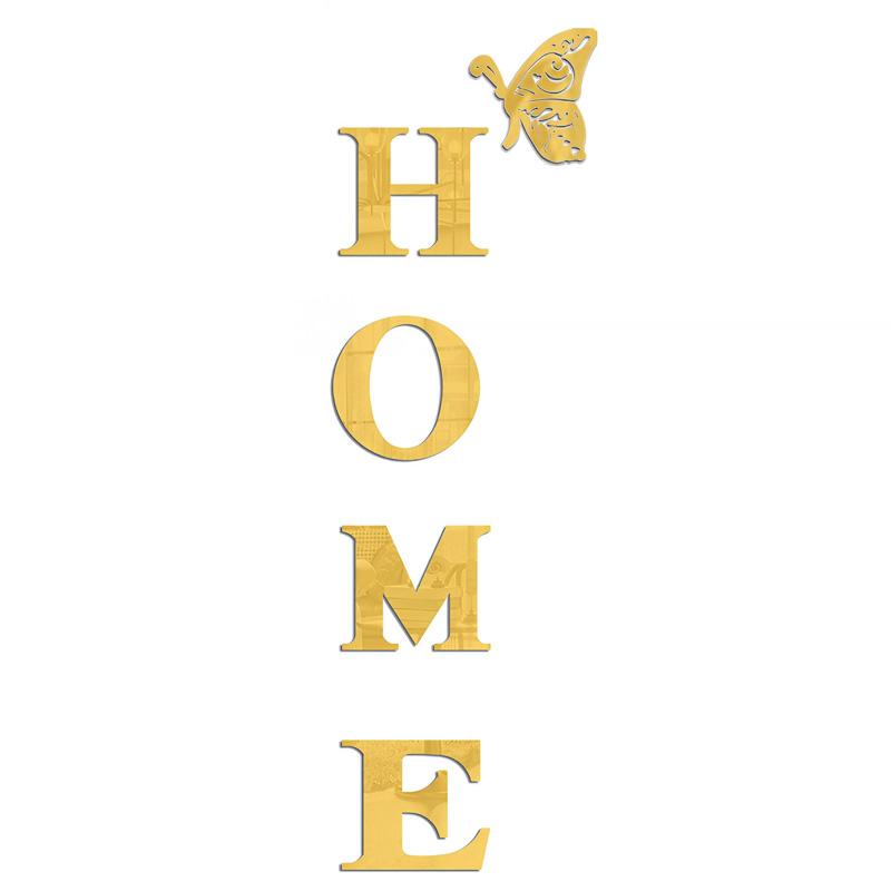 1 комплект акриловая 3D самоклеящаяся наклейка на стену с семейным слоганом, сделай сам, зеркальный домашний декор HOME, съемный английский алфавит