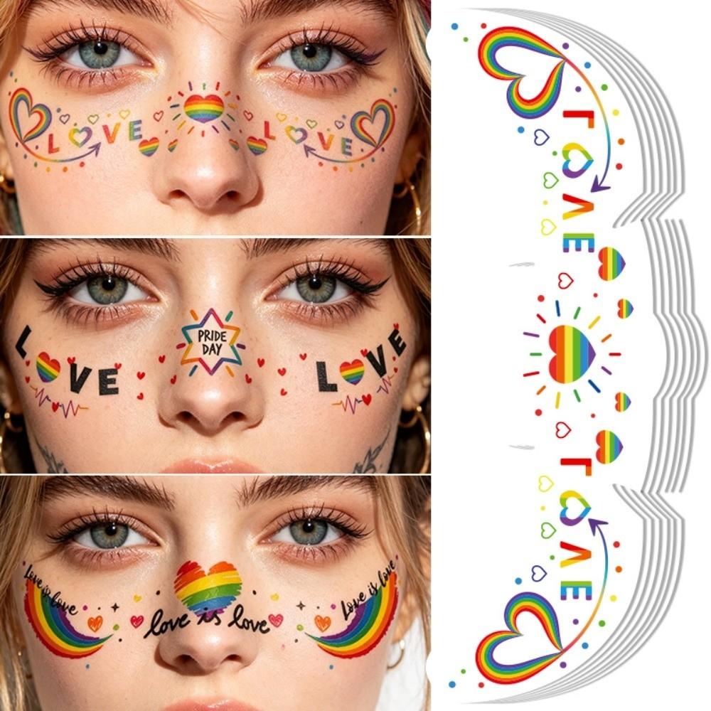Long Lasting Face Temporary Tattoos Facial Art Makeup Stickers  Pride Month