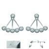 [M7323] - Silver Lobe Outline Earrings 'Sissi' Silver White (rhodium-plated) - 17x14 Mm
