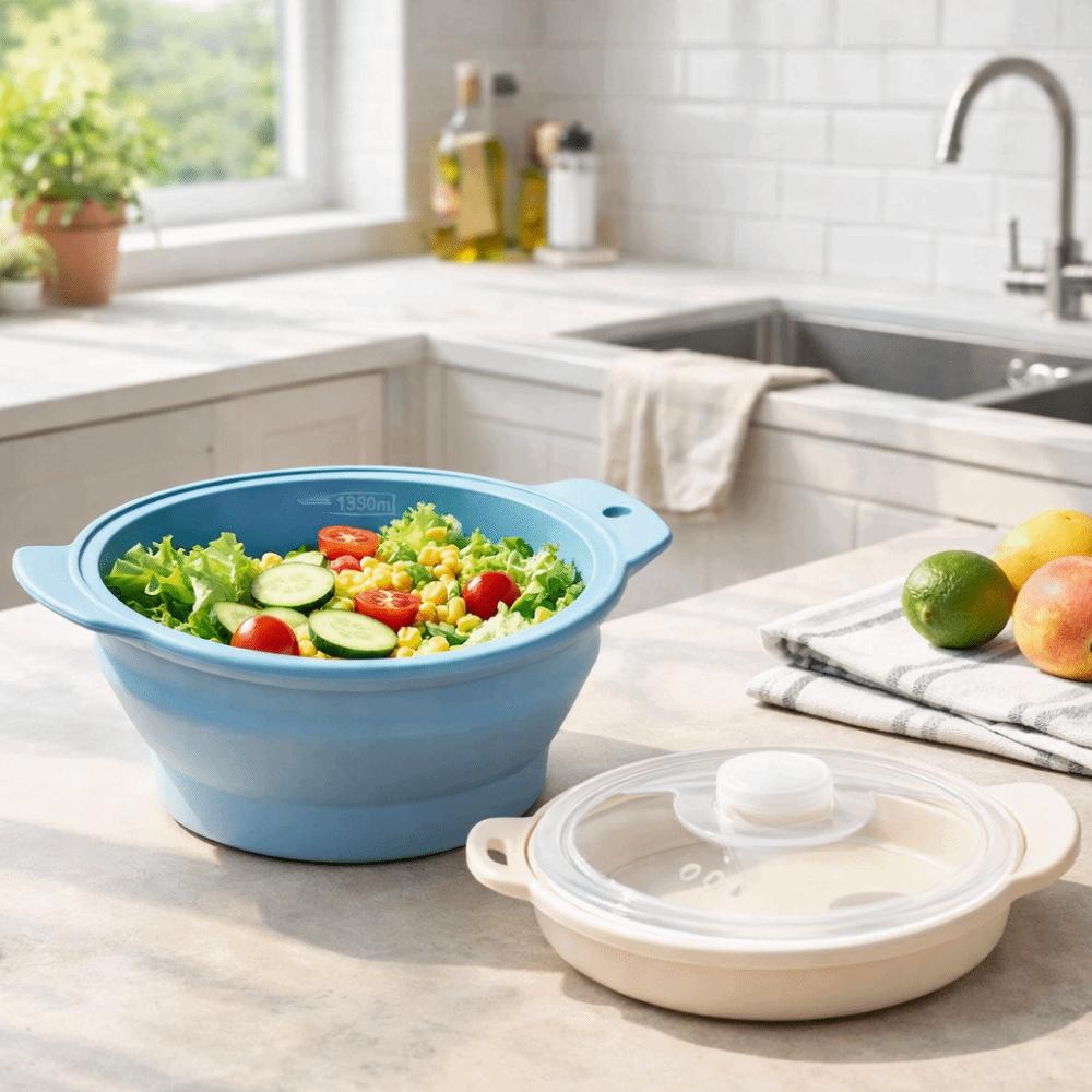 Heat-resistant Silicone Steamer Foldable Microwave Steamer Bowl Steamed Vegetable