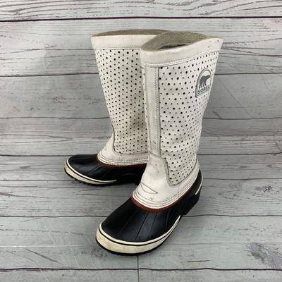 Канада Наследие//Кожаные Снежные Сапоги/21.5/Белый/Перфорированная Кожа(ИСПОЛЬЗОВАЛ)