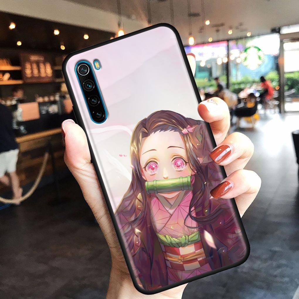 Анимационный чехол для телефона Girl Anime Demon killer для Redmi Note 10 11 11S 11E 7 8 8T 9 9S 9T Pro Plus 4G 5G, черный мягкий чехол