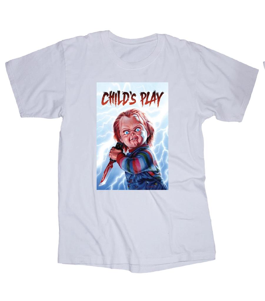 Child's Play Chucky movie white T-shirt Halloween Killer Doll