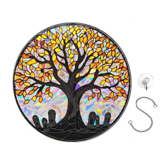 Halloween Suncatcher Hanging Decoration Ghost Pumpkin Witch Black Cat Castle