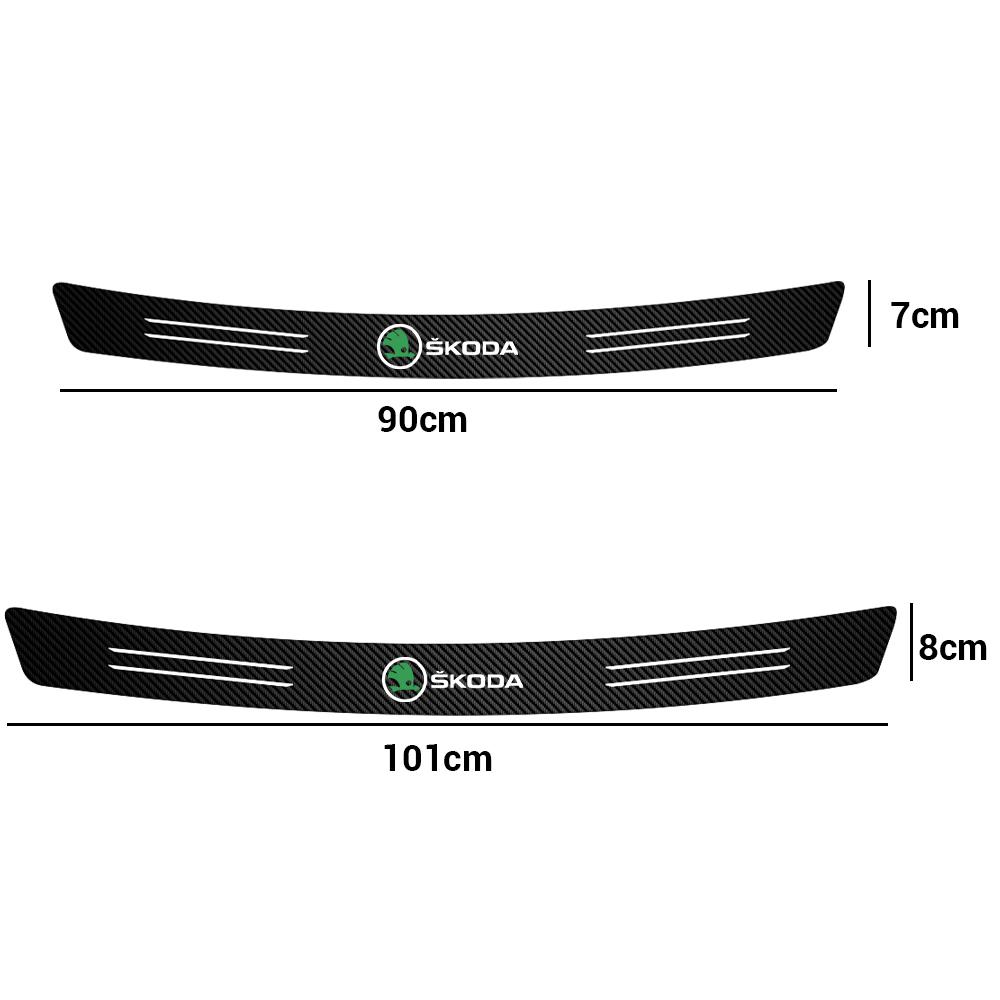 1Pcs Car-Styling Carbon Fiber Door Sills Protector Decoration stickers For Skoda Fabia Superb Rapid Karoq Kodiaq Yeti Octavia