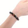 Амулет для защиты, обсидиан, тигровый глаз, натуральный круглый драгоценный камень, бусины, мужские и женские лечебные кристаллы, удача, 2 шт./комплект, браслет 10 мм