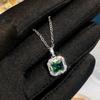 Elegant Creative Green Cubic Zirconia Pendant Necklace for Women Graceful Charming Neck Accessories Chic Wedding Jewelry