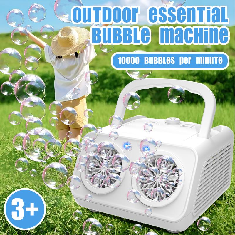 26 Hole Double Hole Portable Small Electric Stage Bubble Machine Birthday Outdoor Bubble Toy Without Battery and Bubble Water