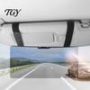 Car Interior Storage Pouch Sun Visor Extender, Anti-glare Night Driving Shield with Faux Leather Organizer Card & Sunglasses Pouch, Universal Vehicle
