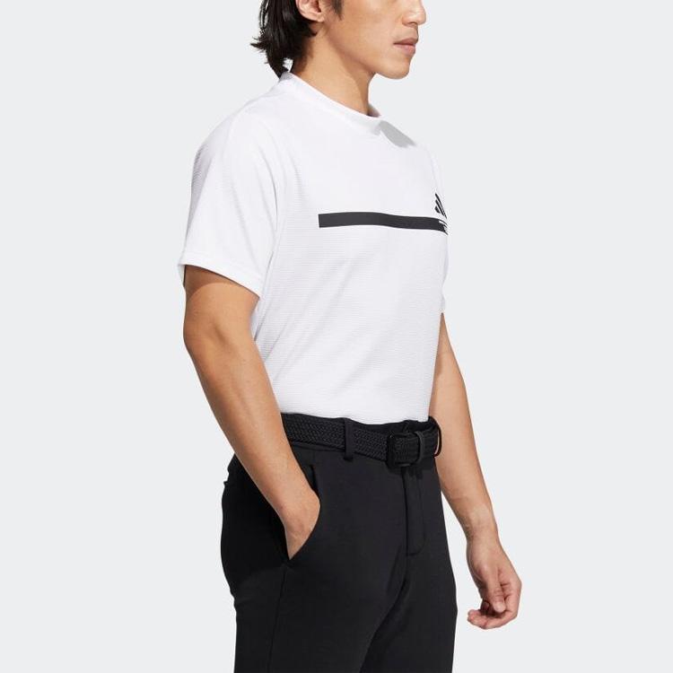 Adidas Рубашка с коротким рукавом с логотипом, однотонная, мужская, белая HS8996
