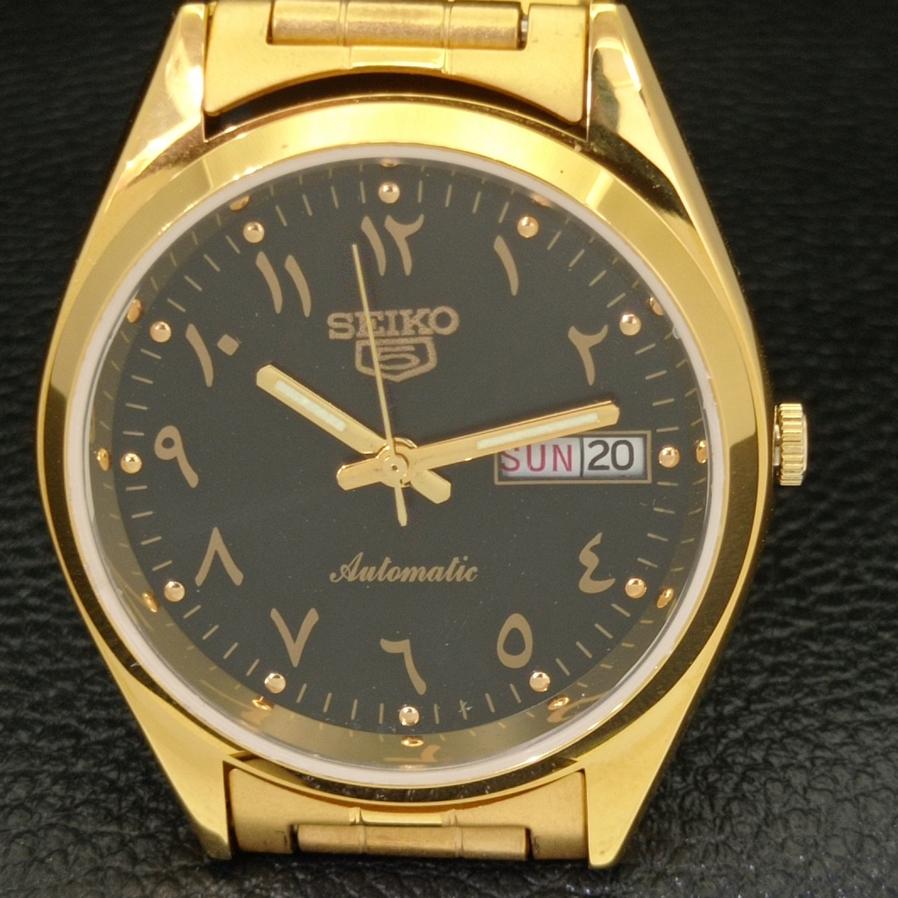 ВОССТАНОВЛЕННЫЕ АВТОМАТИЧЕСКИЕ МУЖСКИЕ ЧАСЫ SEIKO 5 JAPAN 6309A С ЧЕРНЫМ ЦИФЕРБЛАТОМ В АРАБСКОМ СТИЛЕ a427207-2