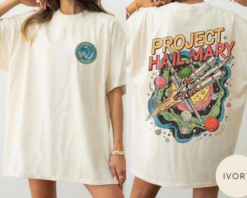 Project Hail Mary Two Sided Shirt Rocky Amaze SciFi Book Lover Tshirt Graphic Short Sleeve Tshirts for Unisex AllSeason