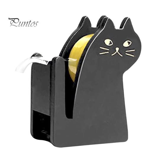 Настольный диспенсер для клейкой ленты, деревянный диспенсер в форме кошки для упаковки подарков, держатель рулона клейкой ленты для офиса, дома, школы