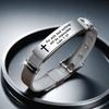Adjustable Inspirational Quotes Braclets Stainless Steel/PVC Cross Braclets  for Men Women