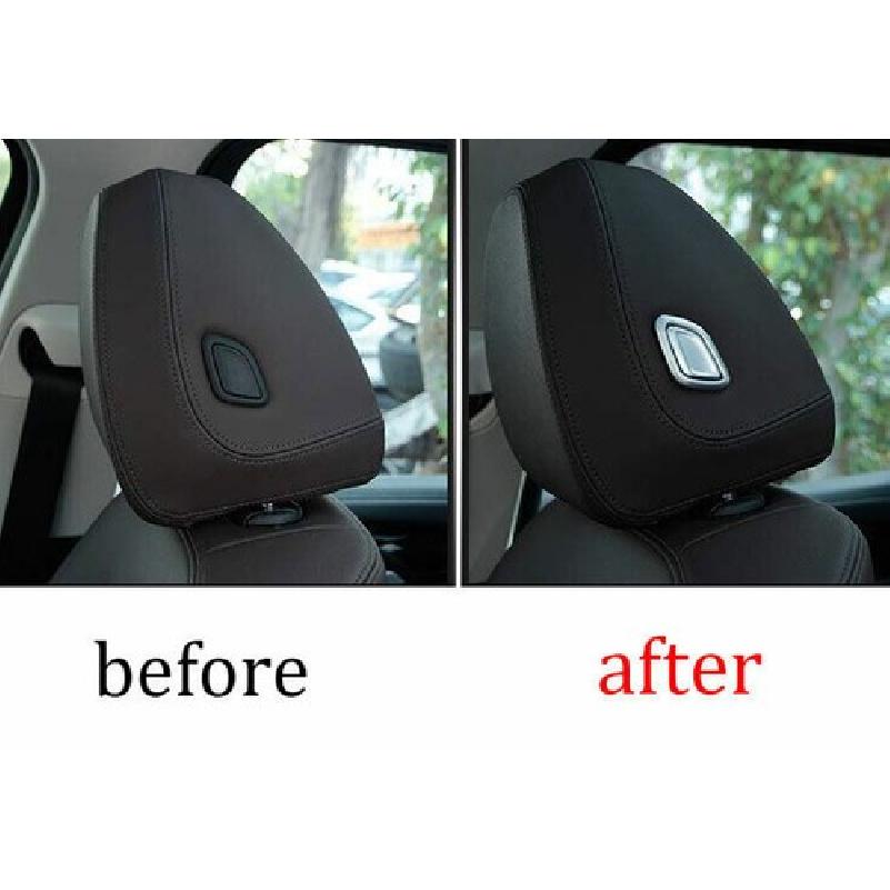 Seat Headrest Switch Button Cover Trim For BMW 3-Series G20 - Silver ABS