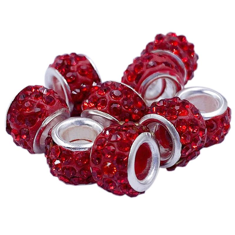 10 шт. 12 мм большое отверстие CZ хрустальные бусины горный хрусталь разделитель подвески подходят для браслет ожерелье DIY ювелирные аксессуары