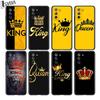 King Queen Couples for Samsung Galaxy S21 Ultra Plus Note 20 10 9 8 S10 S9 S8 S7 S6 Edge Plus Black Phone Case