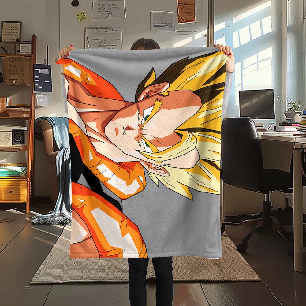 Фланелевое одеяло с принтом персонажей Dragon Ball, Высококачественное, Удобное для всех сезонов, Декор для дома, Тепло и уют, Идеально для рождественских подарков