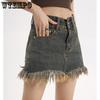 WTEMPO Женские винтажные облегающие джинсовые юбки с кисточками Y2K, женские летние мини-хлопковые юбки, уличная одежда