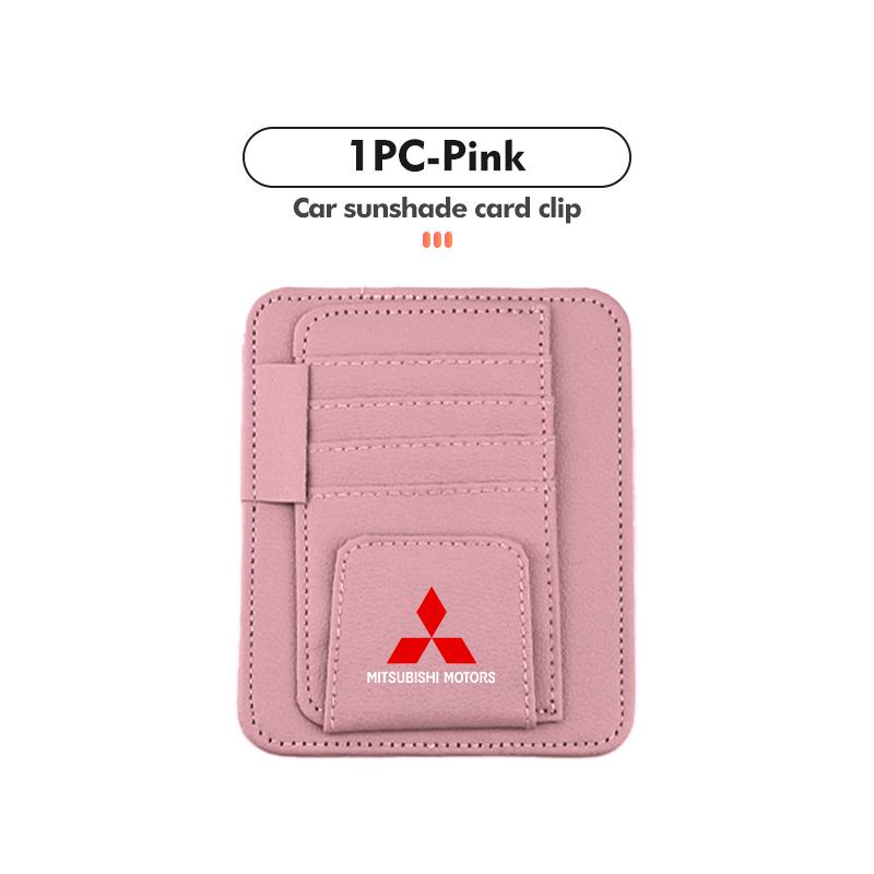 dnsh2 Car Sunglasses Holder Visor Pouch Bag Ticket Card Clip For Mitsubishi Outlander Lancer Eclipse Mirage Xpander Attrage