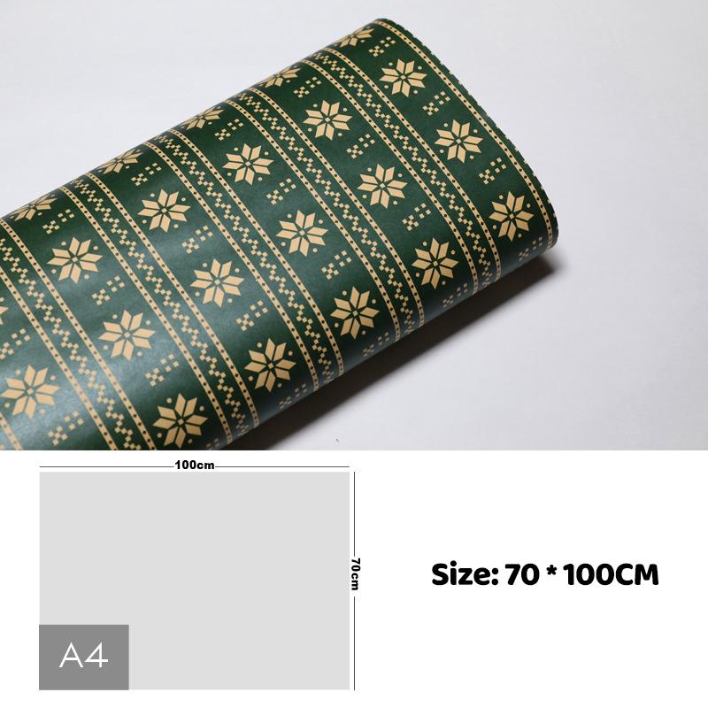 100Cm×70Cm Christmas Wrapping Paper Christmas Eve Gift Box Decoration Paper Children'S Christmas Vintage Kraft Paper