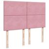Pink Box Spring Bed with Mattress 140 x 190 cm Velvet