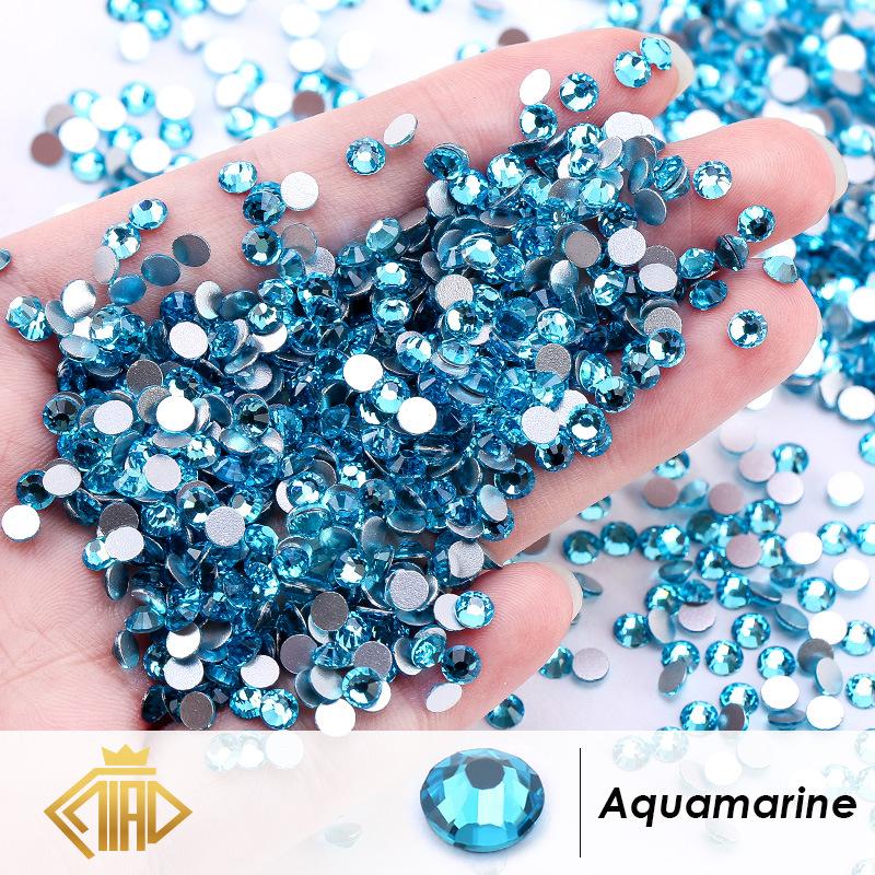 Glass Flat Bottom Drill 1440 Nail Drill Electroplated Rhinestone Diy Accessories Nail Drill Jewelry Accessories Sticker Drill