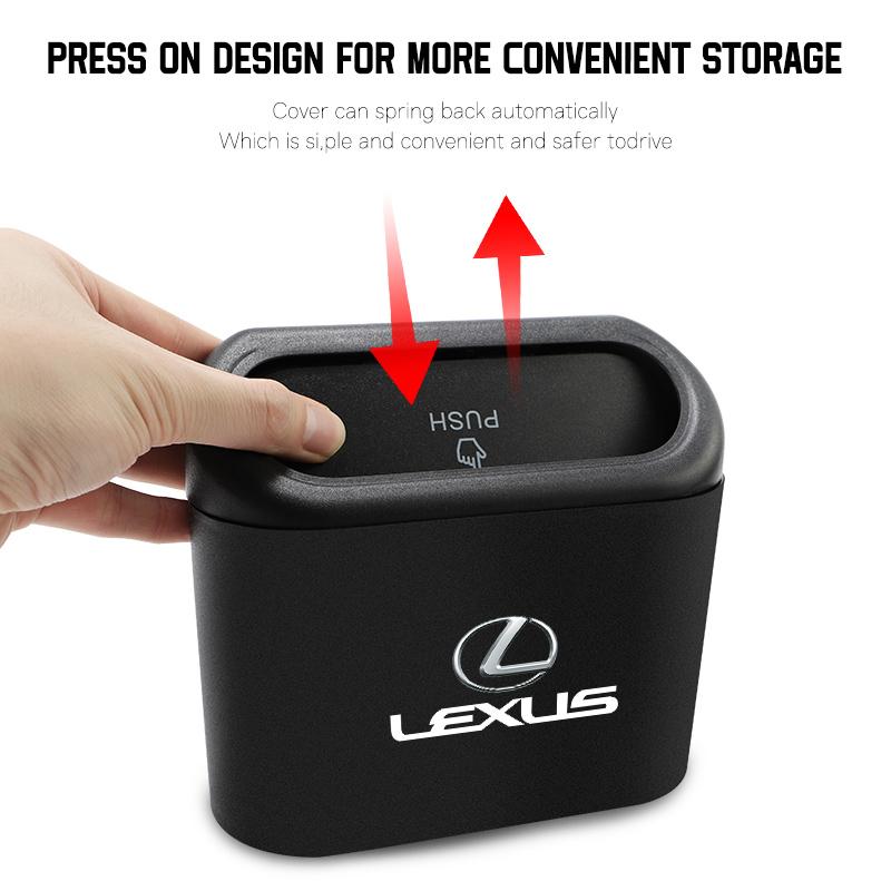 XBE2 Portable Hanging Car Trash Can Organizer Storage Box for Lexus IS ES RX NX GX LX GS LS CT F Sport etc Waterproof Mini Bin