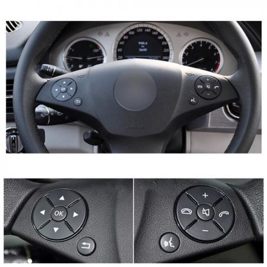 Pair Black ABS Car Steering Wheel Switch Trim For Benz C E W204 W212 09 10 11