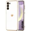 Silicone Case - Booling - for Samsung Galaxy S25+ - Shockproof - Flexible - White Heart Pattern