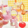 And Pink Eyecatching Orange Cream Bear Milk Tea Cup Keychain Charming Idea Gift