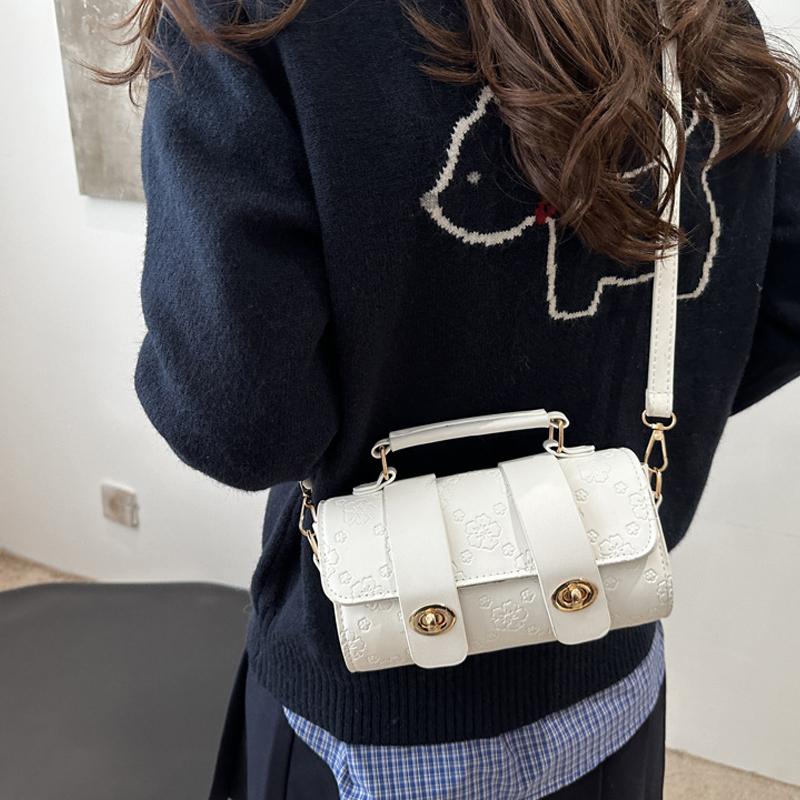 Зимняя Новая Модная Сумка Кроссбоди Тисненая Текстура Сумка Через Плечо Нишевая Ретро Цилиндрическая Сумка Тоут Кошелек Для Женщин KTY