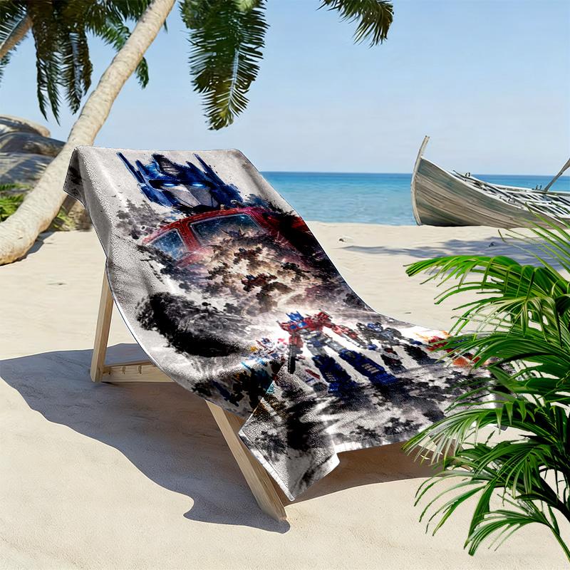 TRANSFORMERS Print Beach Towel, Large Soft Quick Dry Towel for Beach Camping Swimming