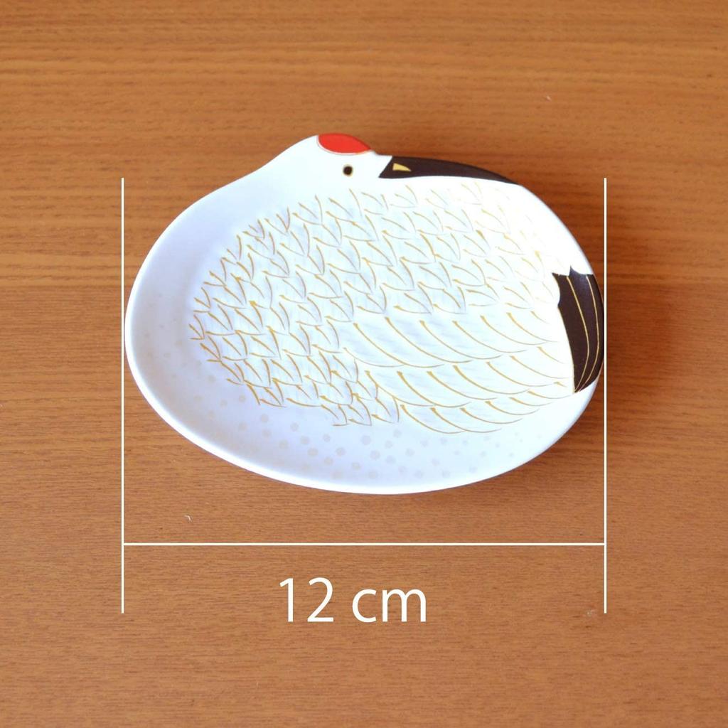 Set of 2 Small Plates for New Year's, Japanese Tableware, Crane Design, Auspicious Charm, Arita Ware, Gold-Painted Crane Small Plates