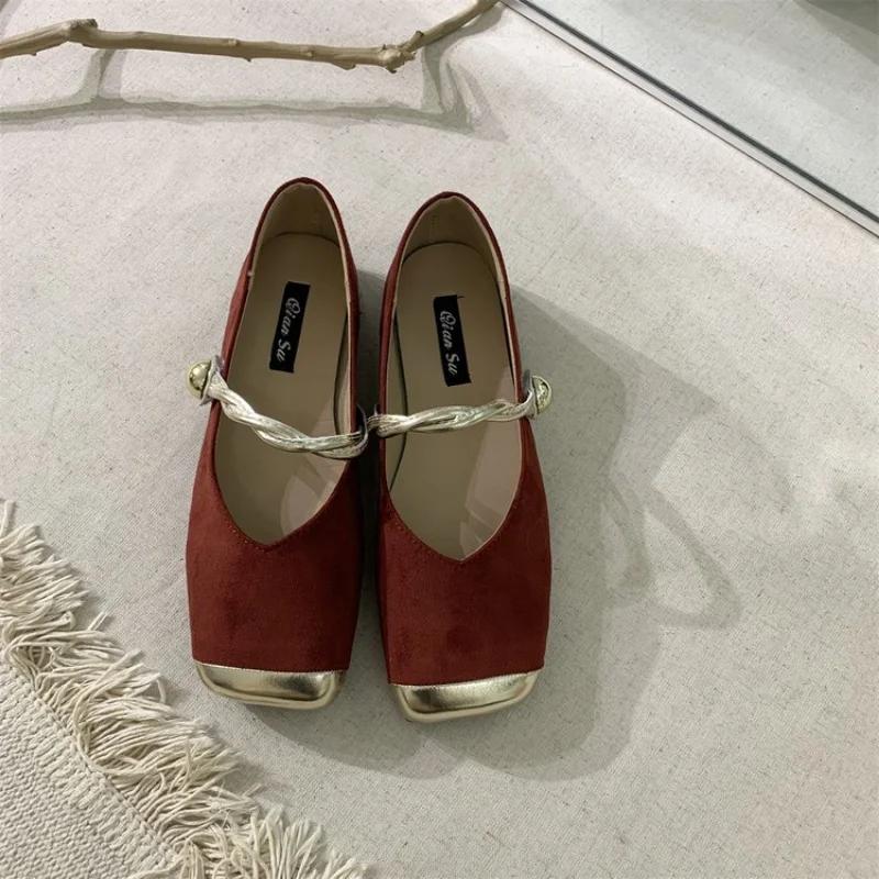 Мода 2024 года, летние новые женские туфли Мэри Джейн, мягкие повседневные туфли для улицы, балетки на плоской подошве, с круглым носком, с неглубокими шлепанцами, дизайнерские туфли