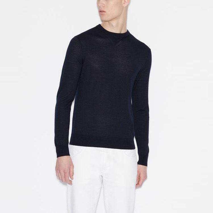 Armani Exchange Мужской шерстяной пуловер с круглым вырезом, с длинным рукавом, темно-синий 8NZM3A-ZM8AZ-1510