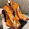 Smooth Silk Scarf for Women Floral Print Elegant Pashmina Scarfs Female Foulard Hijab Luxury Shawls Beach Lady Stoles Scarve