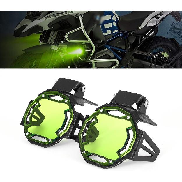 2 PCS Motorcycle Fog Light Cover Bulb Light Guards Protector for R1200GS F800GS R1250GS F850GS F750GS ADV(Yellow)