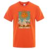 Tarot Card Art The Sun Creativity Print T-Shirt Man Loose Oversize T-Shirt Tops Fashion Casual Cotton Tee Clothes