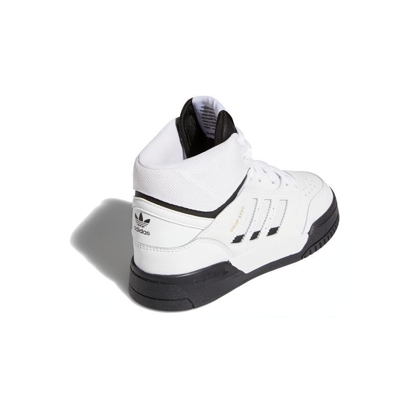 Adidas Originals Drop Step J High Top Kids' Skateboarding Shoes White Black Sneakers FV4889