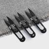 Stainless Steel Yarn Scissors - U-shaped Tailor Small Scissors for Cross Stitch, Clothing Thread Cutting - Black Carbon Steel