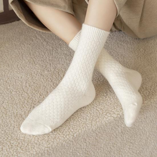 6 пар носков-тапочек, осенне-зимние однотонные утолщенные теплые носки, высокие носки базового дизайна для вязания