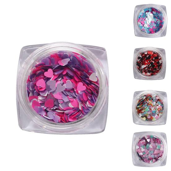 Shiny Glitter Love Heart Sequins Nail Art Decoration Manicure DIY Tool