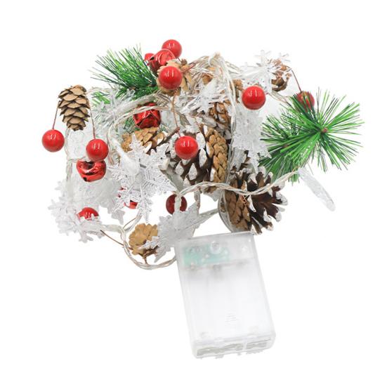 Гирлянда в виде снежинки 6,5 футов 20 светодиодных теплых огней Рождественский венок в виде шишки на батарейках Праздничный